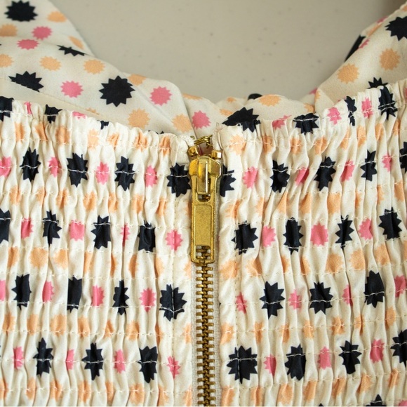 Maeve By Anthropologie Cream Polka Dot Bow Tie One Shoulder Women's Top Size 12 - Picture 5 of 10